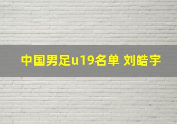 中国男足u19名单 刘皓宇